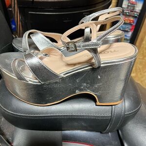 Silver Platform Sandals
